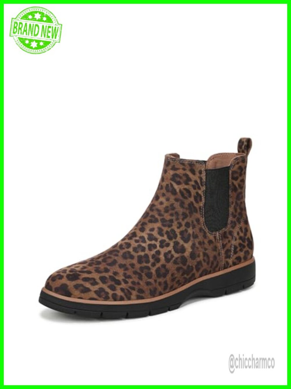 Womens Chelsea Ankle Boots Faux Leather Slip On Block Heel Booties